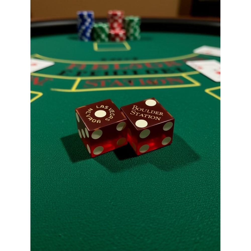 Casino Red Dice Pair From Boulder Station Las Vegas‎ NV Numbers Do Not Match